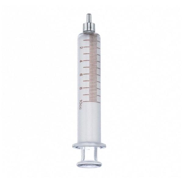 Syringe 10cc Metal Luer Slip Tip Glass w/o Needle Loss of Resistance 10/Box